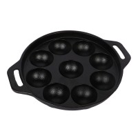 Vedic trends pre-seasoned cast iron Appe pan 9 cavity induction base